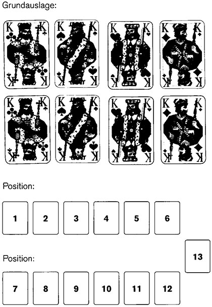 Große Napoleonpatience und Königspatience Spielkarten und Spielverlauf143