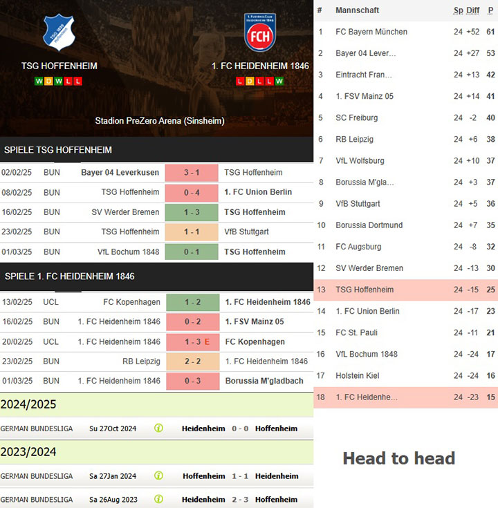 9) tsg hoffenheim vs. 1. fc heidenheim 1846